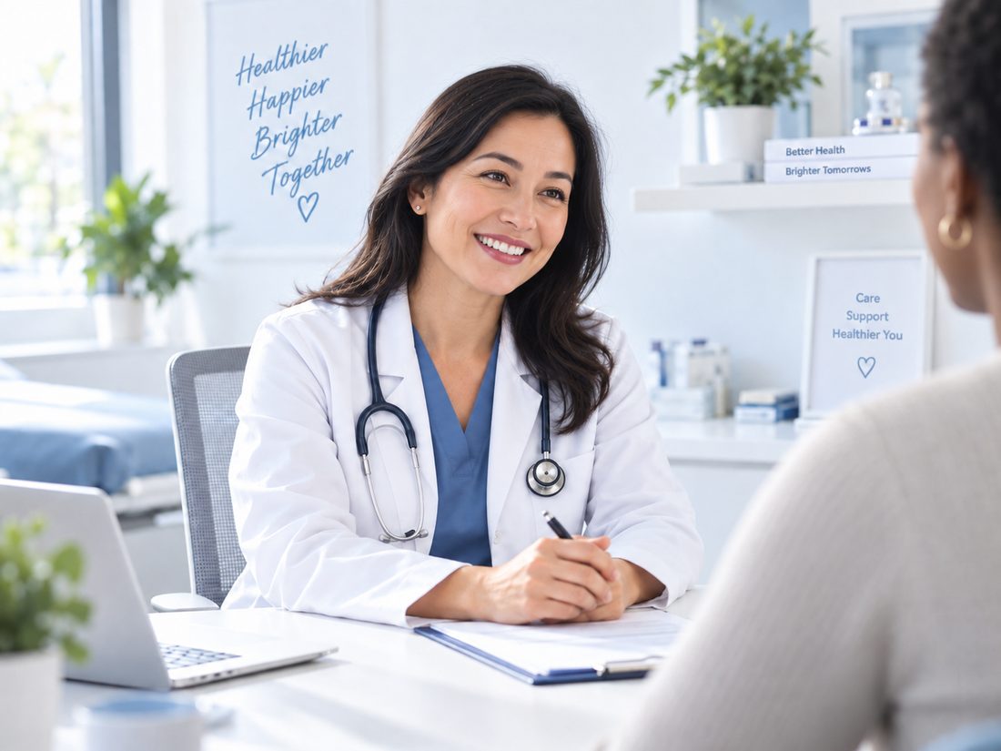 Doctor talking with a patient during a consultation